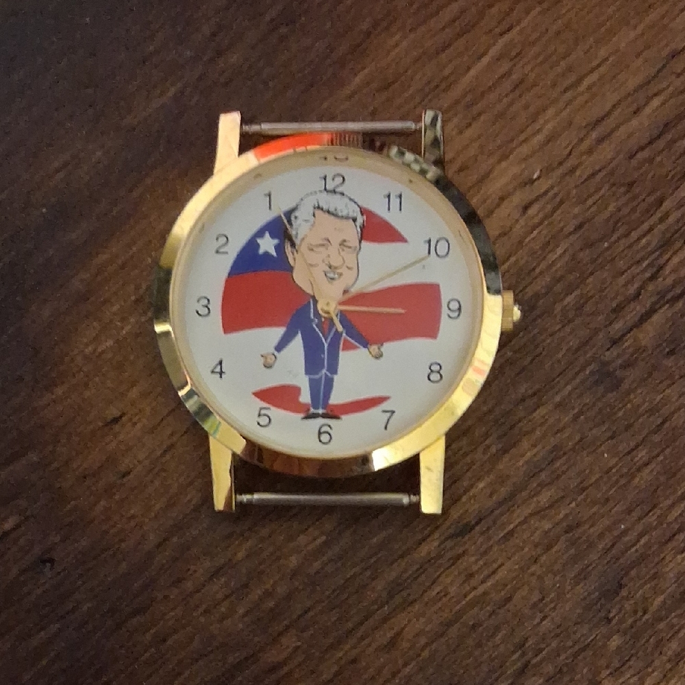 Gold Watch with Cartoon Design